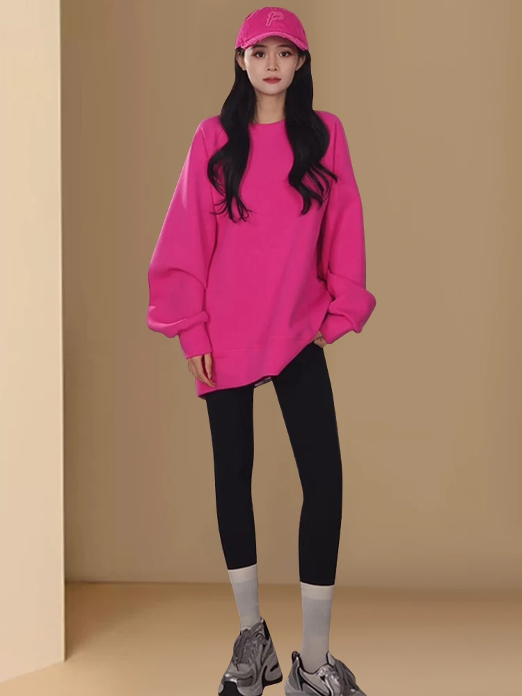 Loose Comfortable Women's round Neck Sweatshirt Mid-Length Pure Color Butt Covering Fashionable Lazy Style Spring Autumn Kore...
Loose Comfortable Women's round Neck Sweatshirt Mid-Length Pure Color Butt Covering Fashionable Lazy Style Spring Autumn Kore...