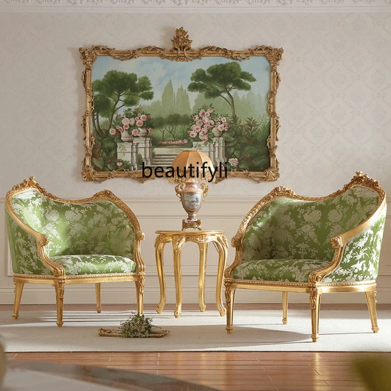 C French Furniture Comb Chair Villa European Style Living Room Fabric Craft Leisure Chair Single-Seat Sofa Chair
C French Furniture Comb Chair Villa European Style Living Room Fabric Craft Leisure Chair Single-Seat Sofa Chair