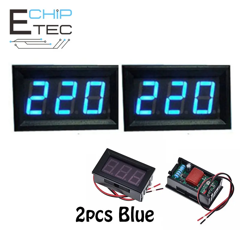 2pcs AC 70-500V 0.56" LED Digital Voltmeter Meter Tool 2 Wire Red Green Blue Display 110V 220V DIY
2pcs AC 70-500V 0.56" LED Digital Voltmeter Meter Tool 2 Wire Red Green Blue Display 110V 220V DIY