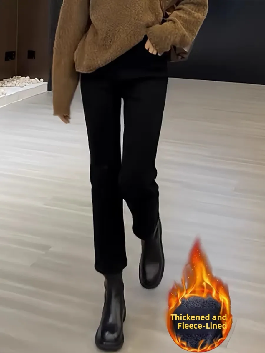 High Waist Black Elastic Denim Jeans Women's plus Size Autumn Winter Slim Straight Tube Pants High Waist Straight Leg Jeans
High Waist Black Elastic Denim Jeans Women's plus Size Autumn Winter Slim Straight Tube Pants High Waist Straight Leg Jeans