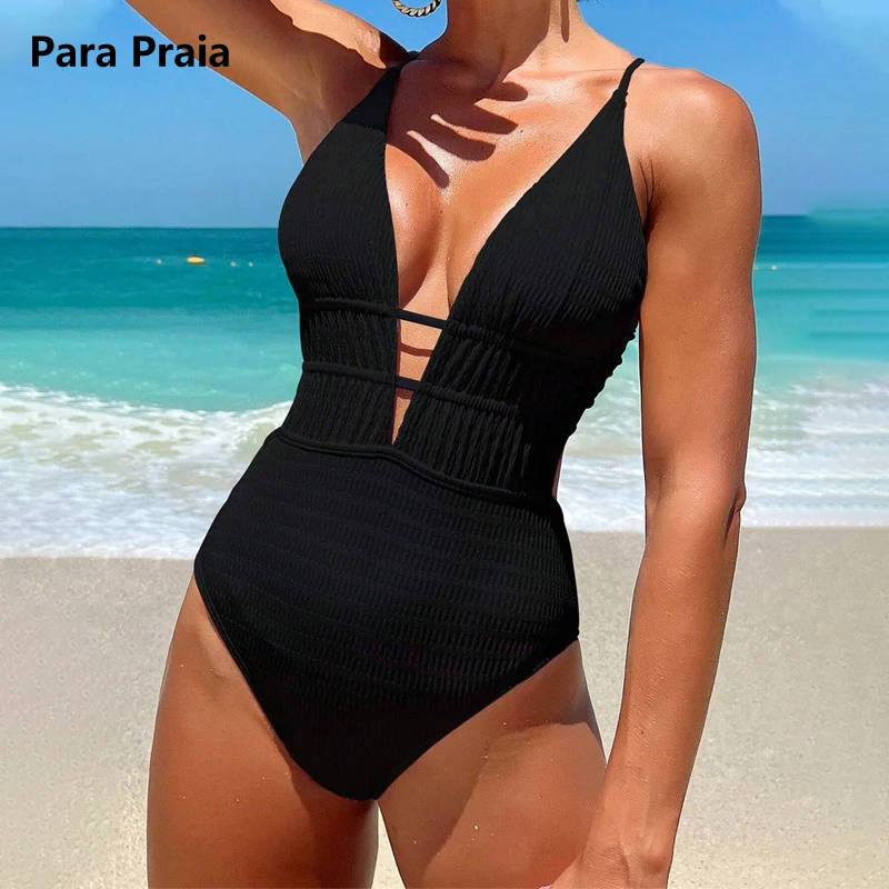 Para Praia High Cut Halter One Piece Swimsuit 2025 Swimwear for Women Sexy Cut Out Bathing Suit Cross Back Bandage Monokini
Para Praia High Cut Halter One Piece Swimsuit 2025 Swimwear for Women Sexy Cut Out Bathing Suit Cross Back Bandage Monokini