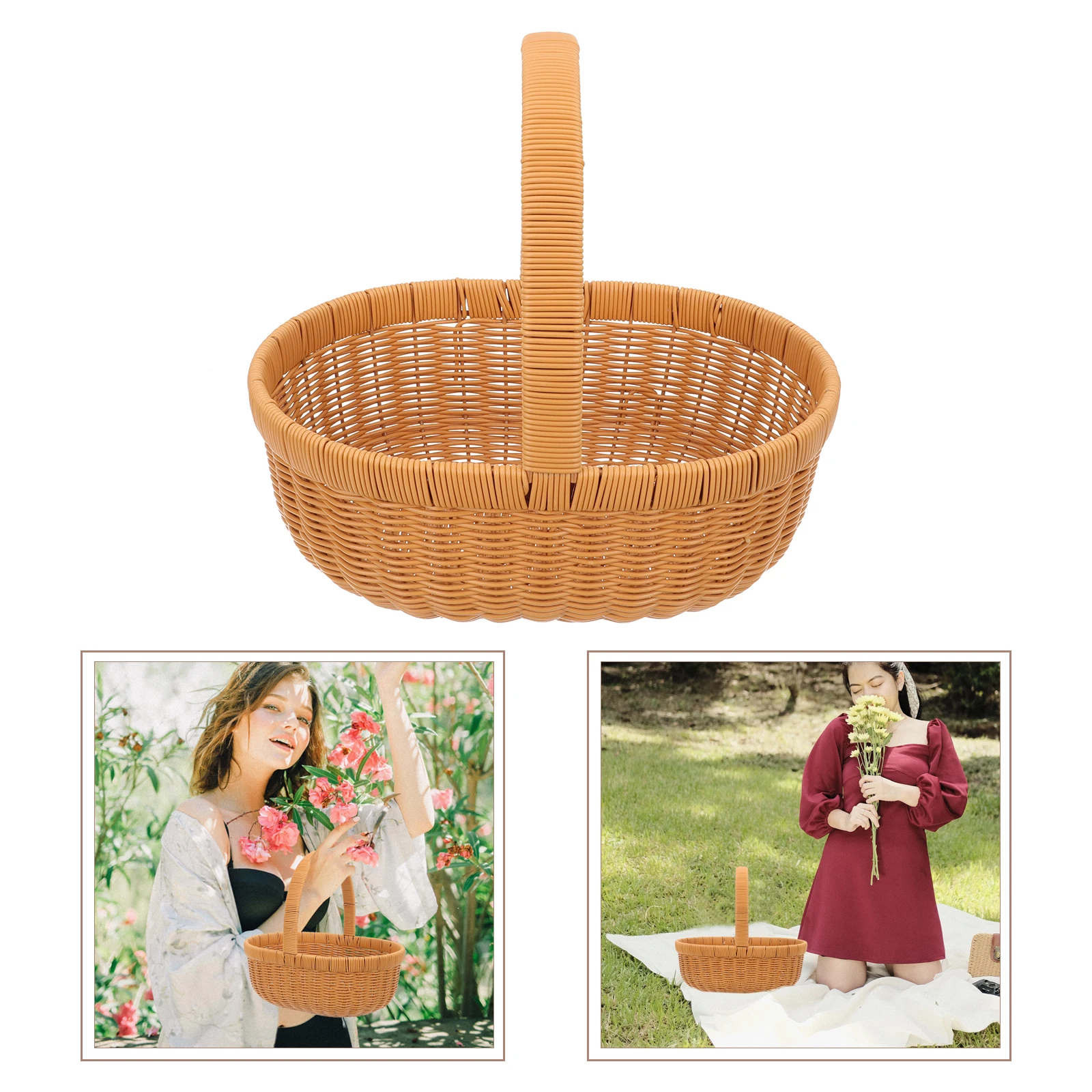Sturdy Plastic Imitation Rattan Basket Lightweight Outdoor Picnic Food Storage Container Multi Purpose Camping Decoration
Sturdy Plastic Imitation Rattan Basket Lightweight Outdoor Picnic Food Storage Container Multi Purpose Camping Decoration