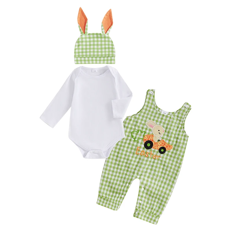 My First Easter Baby Boy Outfit Bunny Embroidery Farm Romper Plaid Overall Ears Hat Newborn Baby Easter Clothes
My First Easter Baby Boy Outfit Bunny Embroidery Farm Romper Plaid Overall Ears Hat Newborn Baby Easter Clothes