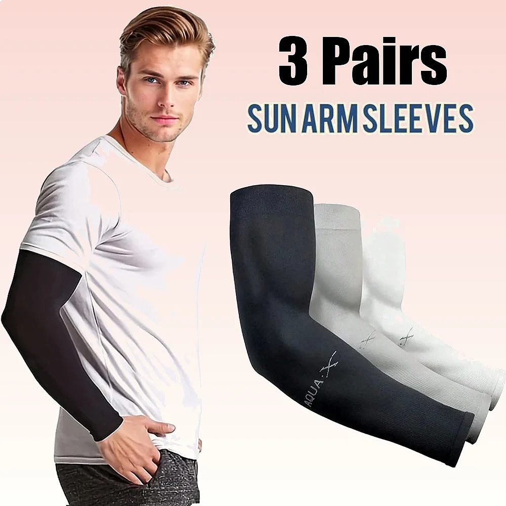 3Pairs Ice Silk Sun Sleeves Unisex UV Protection Arm Sleeves for Outdoor Cycling Driving Fishing
3Pairs Ice Silk Sun Sleeves Unisex UV Protection Arm Sleeves for Outdoor Cycling Driving Fishing