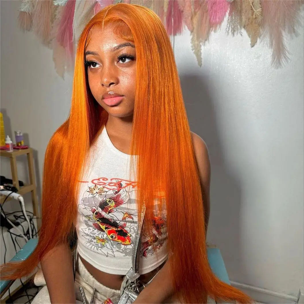 Orange Ginger Lace Front Wigs Human Hair For Women Straight 13x4 13x6 Hd Lace Frontal Wig 36 Inch Colored Pre Plucked Brazilian
Orange Ginger Lace Front Wigs Human Hair For Women Straight 13x4 13x6 Hd Lace Frontal Wig 36 Inch Colored Pre Plucked Brazilian