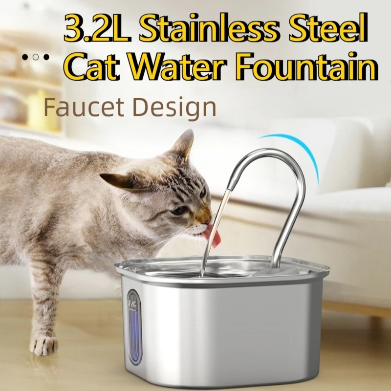 Stainless Steel Cat Water Fountain USB Charging Automatic Dogs Cats Water Feeder Ultra Quiet Multi-layer Filter Drinking Bowl
Stainless Steel Cat Water Fountain USB Charging Automatic Dogs Cats Water Feeder Ultra Quiet Multi-layer Filter Drinking Bowl