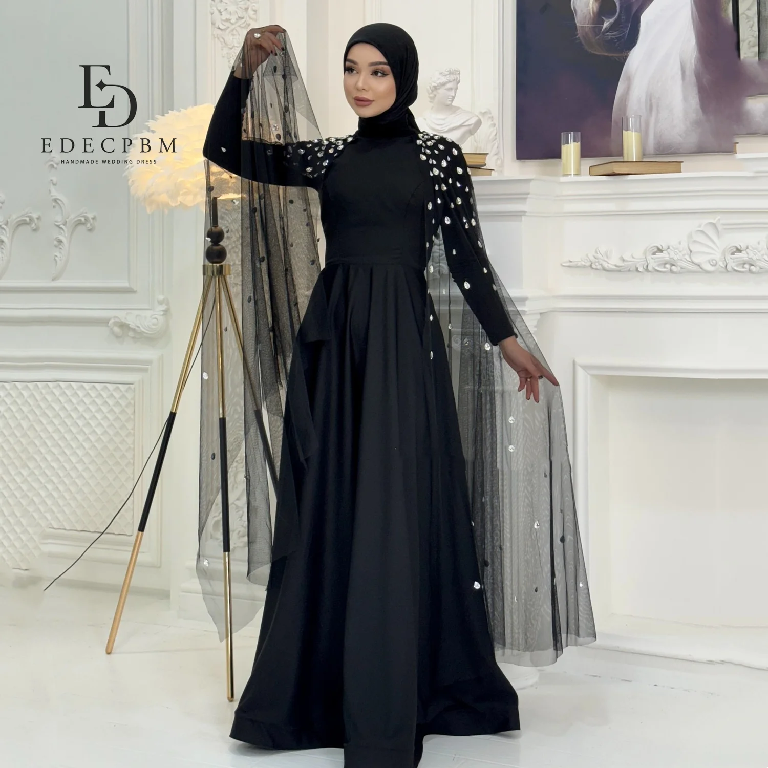 EDECPBM Black Prom Dresses 2025 Shawl Luxurious Women's Evening Dresses Beads فساتين سهرة Customized Vestidos De Fiesta Dress
EDECPBM Black Prom Dresses 2025 Shawl Luxurious Women's Evening Dresses Beads فساتين سهرة Customized Vestidos De Fiesta Dress