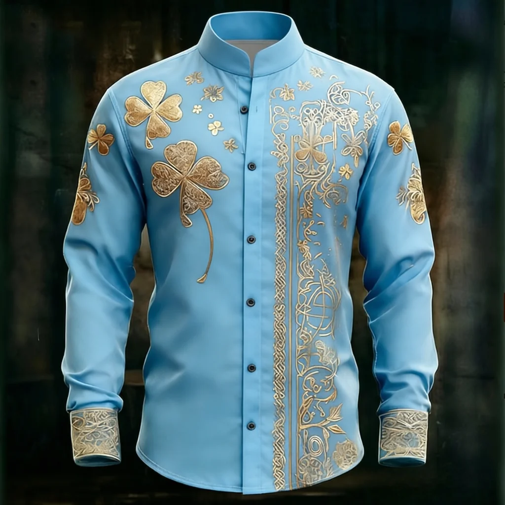 4-leaf grass men's long sleeved shirt, casual and comfortable, digital printing, fashionable trend, street outdoor, soft fabric
4-leaf grass men's long sleeved shirt, casual and comfortable, digital printing, fashionable trend, street outdoor, soft fabric