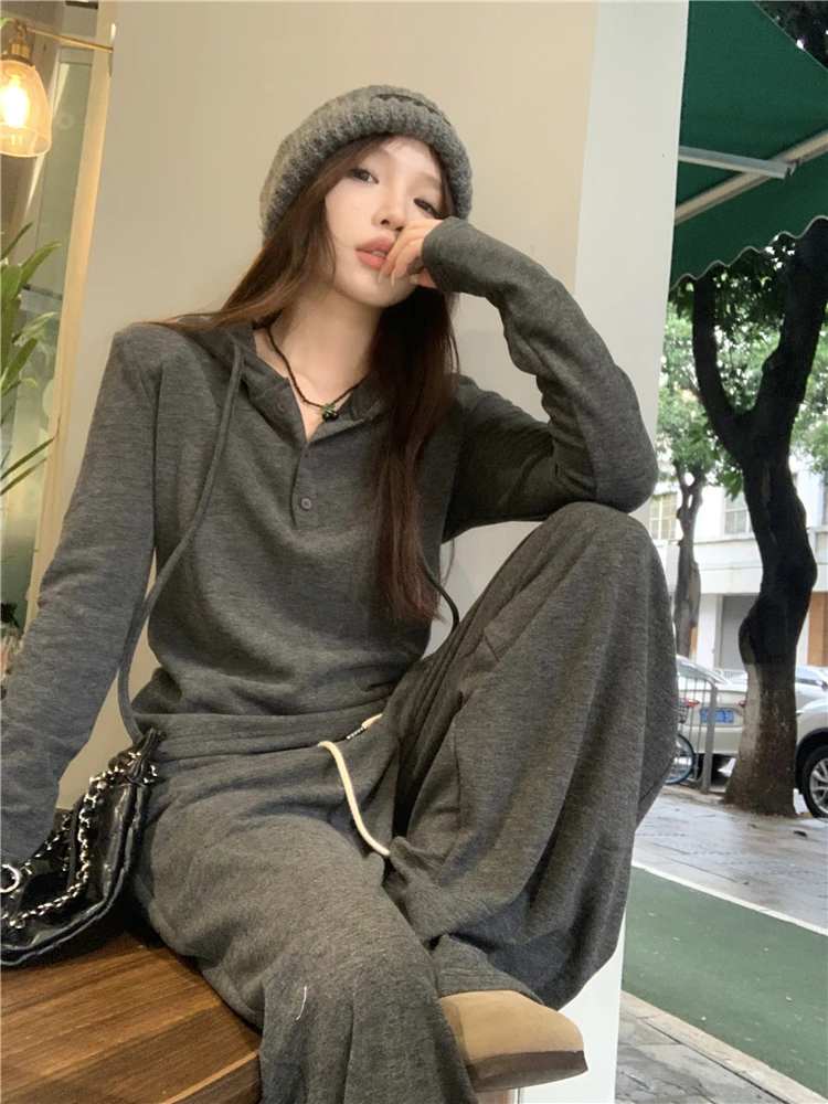 Salt Series Lazy Sle Casual Sports Set Women's Autumn Anti-Aging Faion Long Sve T-irt Wide Leg Pants Two-Piece Set
Salt Series Lazy Sle Casual Sports Set Women's Autumn Anti-Aging Faion Long Sve T-irt Wide Leg Pants Two-Piece Set