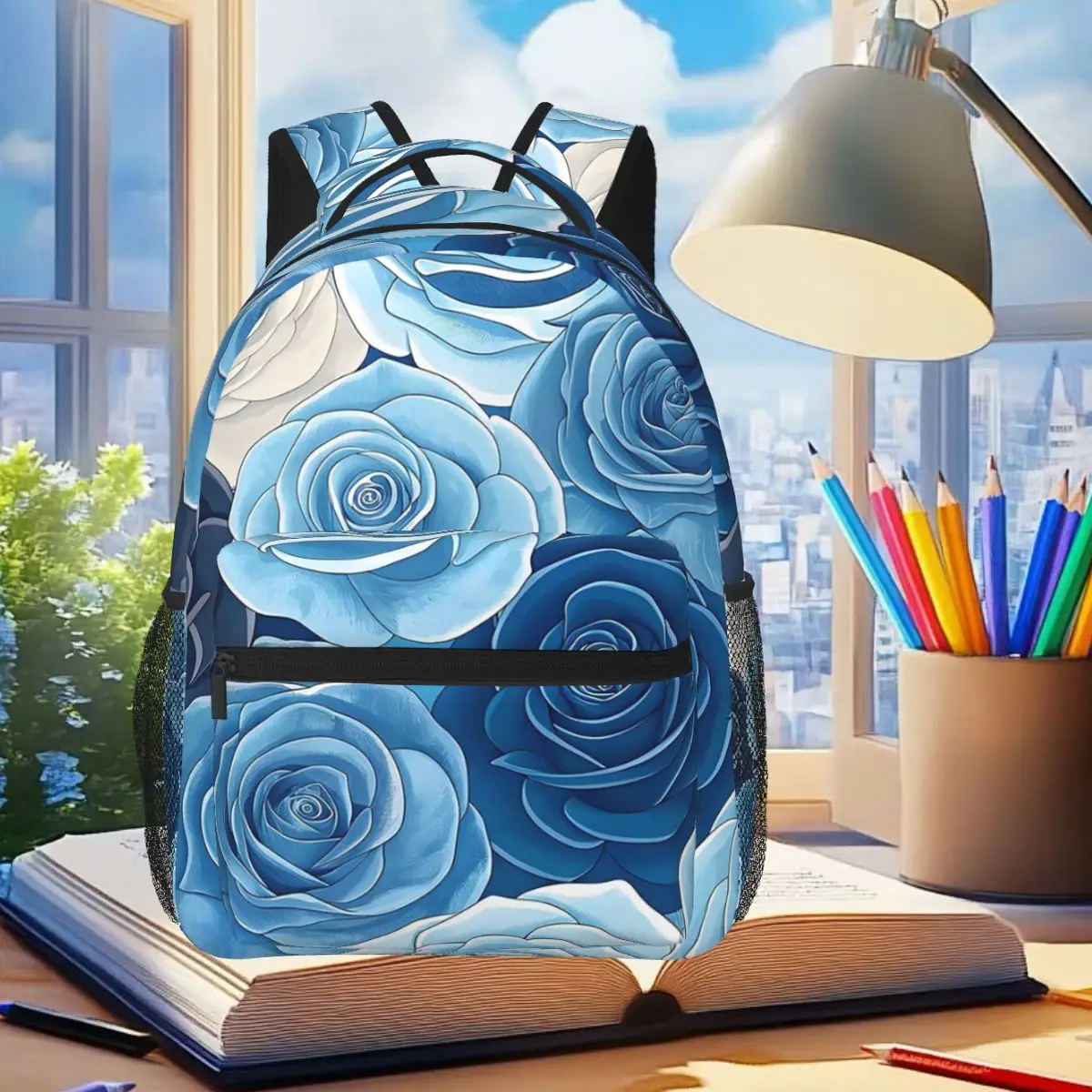 Vintage Blue Rose Pattern Backpack Student Boys Girls BookBag Kids School Bag Computer Shoulder Bags for Men Women
Vintage Blue Rose Pattern Backpack Student Boys Girls BookBag Kids School Bag Computer Shoulder Bags for Men Women