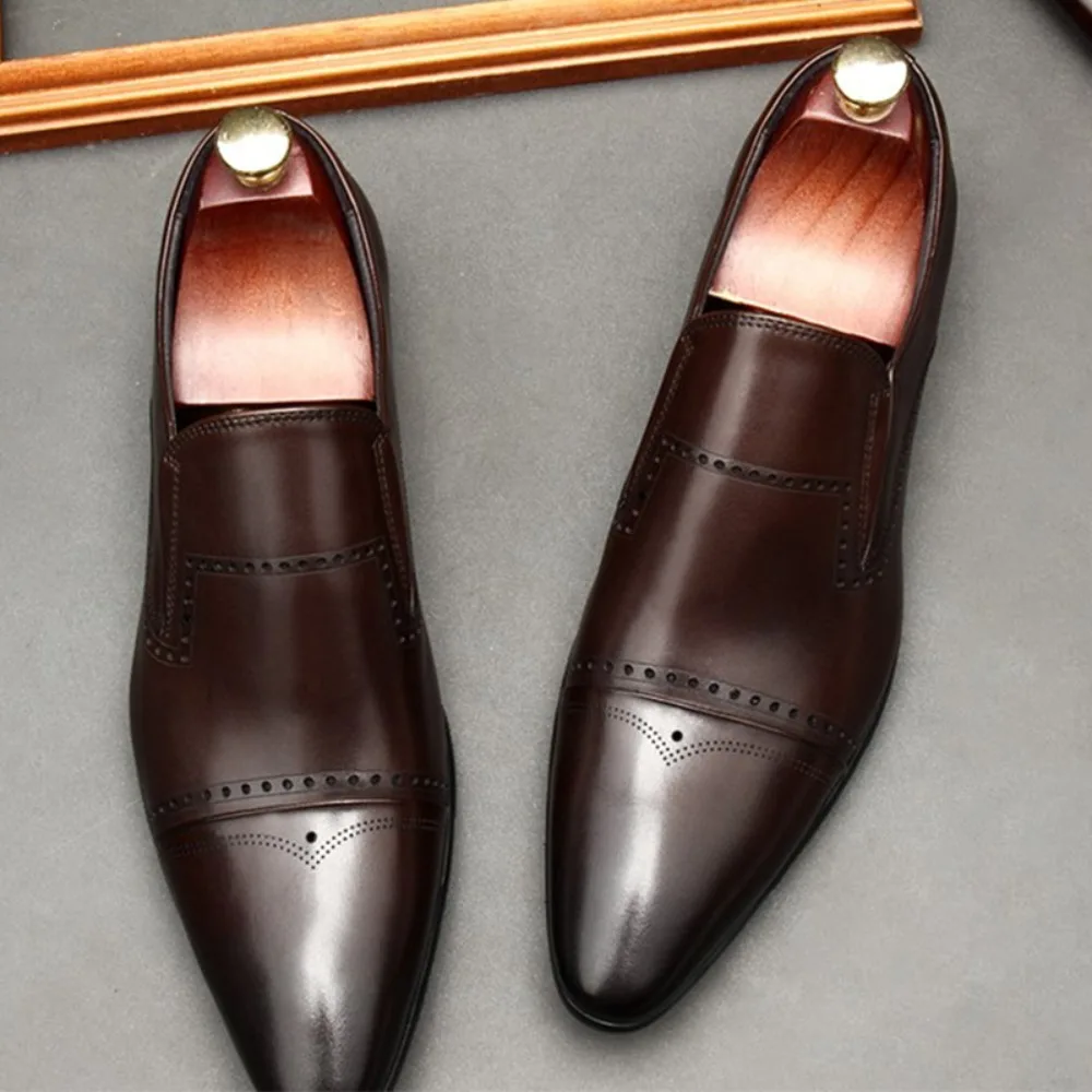 2025 Spring Autumn Men's Genuine Leather Pointed Toe Slip-On Loafers Black Brown Business Office Wedding for Men Flats Shoes
2025 Spring Autumn Men's Genuine Leather Pointed Toe Slip-On Loafers Black Brown Business Office Wedding for Men Flats Shoes