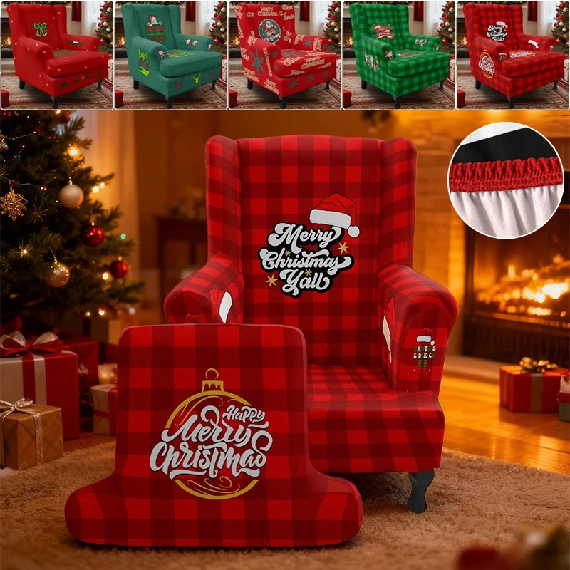 2 Pcs/set Christmas Theme High Back Armchair Slipcover Stretch Anti-dirty Single Sofa Cover Furniture Protector Чехлы На Стулья
2 Pcs/set Christmas Theme High Back Armchair Slipcover Stretch Anti-dirty Single Sofa Cover Furniture Protector Чехлы На Стулья