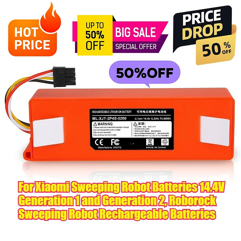 For Xiaomi Sweeping Robot Batteries 14.4V Generation 1 and Generation 2, Roborock Sweeping Robot Rechargeable Batteries
For Xiaomi Sweeping Robot Batteries 14.4V Generation 1 and Generation 2, Roborock Sweeping Robot Rechargeable Batteries