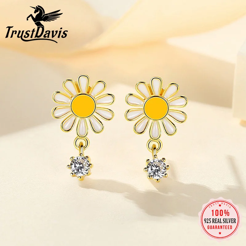 TrustDavis 925 Sterling Silver Women's Fashion Simple Daisy Zirconia Stud Earrings for Women Girls Jewelry Gift DS4412
TrustDavis 925 Sterling Silver Women's Fashion Simple Daisy Zirconia Stud Earrings for Women Girls Jewelry Gift DS4412