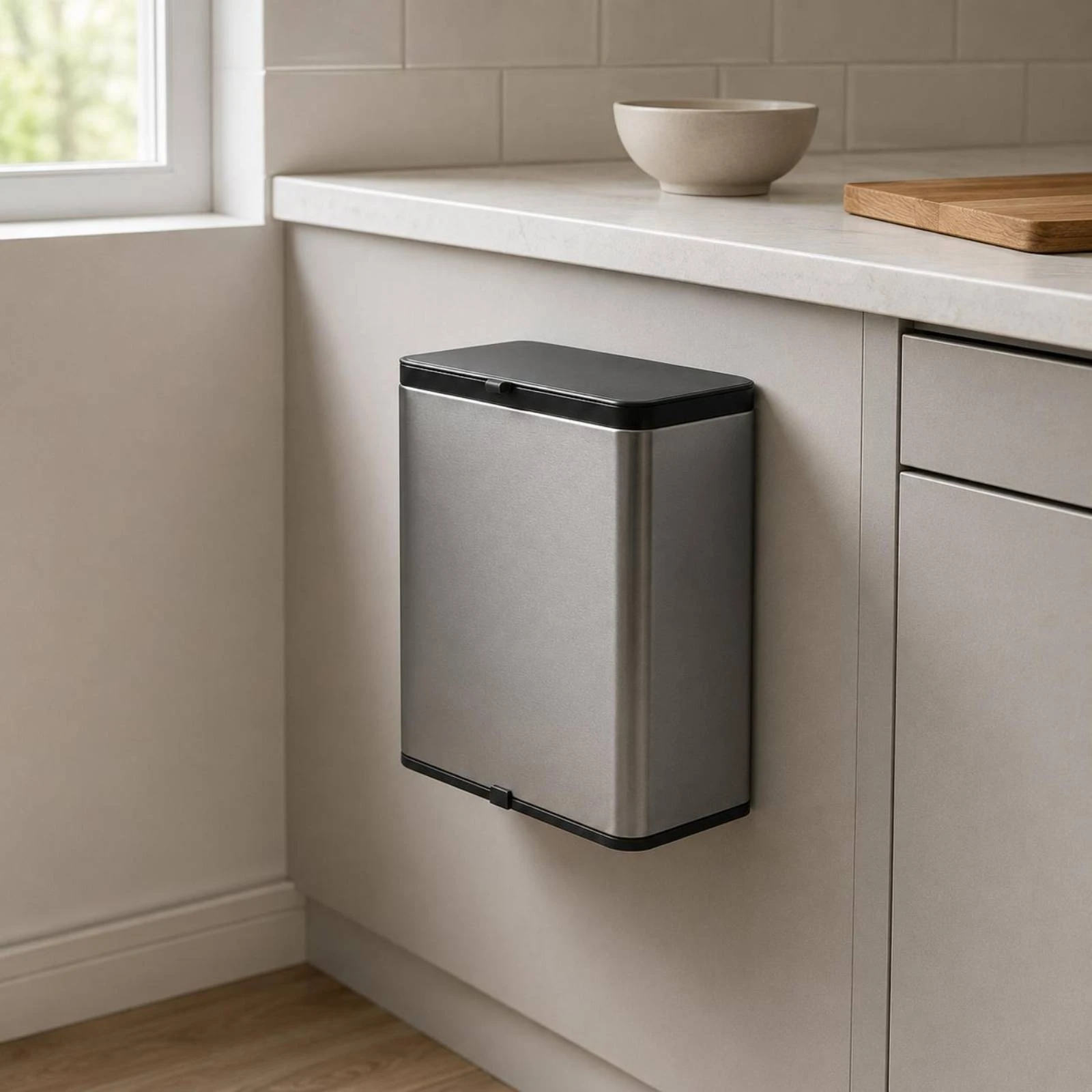 Wall-Mounted Trash Can Adhesive Mount Wall Mounted Trash Can Hanging Garbage Bin Space Saving Household Container Black Trim
Wall-Mounted Trash Can Adhesive Mount Wall Mounted Trash Can Hanging Garbage Bin Space Saving Household Container Black Trim