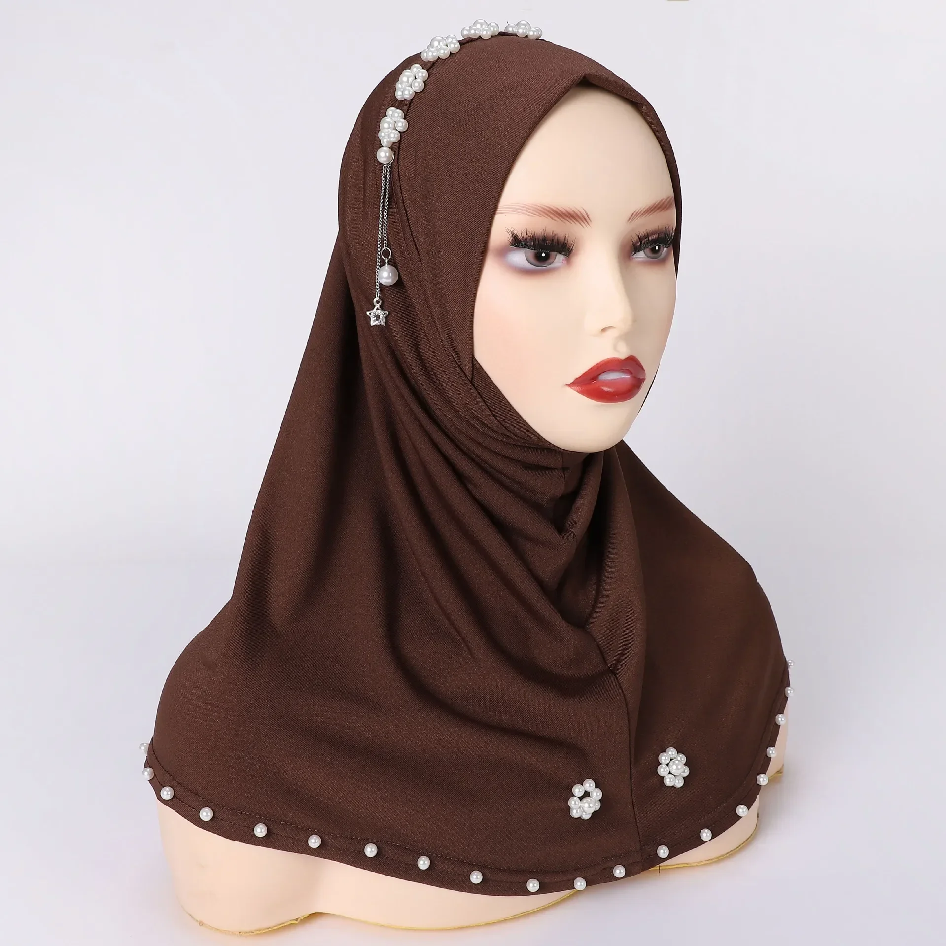One Piece Amira Muslim Hijab Women Instant Scarf Headscarf Turban Pearl Bead Hat Middle East Islam Pull On Head Wrap Niqab Nikab
One Piece Amira Muslim Hijab Women Instant Scarf Headscarf Turban Pearl Bead Hat Middle East Islam Pull On Head Wrap Niqab Nikab