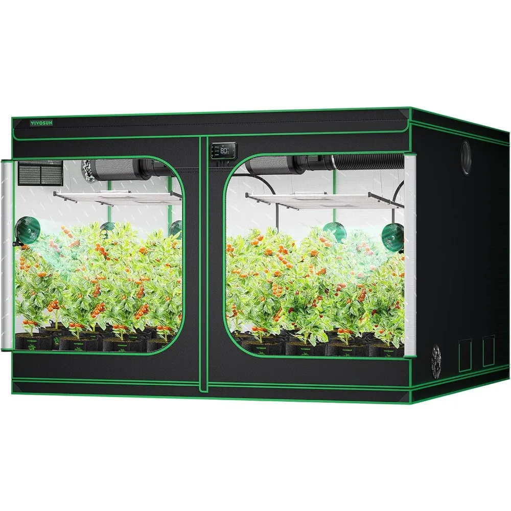 10x10 Grow Tent, 120"x120"x80" High Reflective Mylar with Observation Window and Floor Tray for Hydroponics Indoor Plant
10x10 Grow Tent, 120"x120"x80" High Reflective Mylar with Observation Window and Floor Tray for Hydroponics Indoor Plant