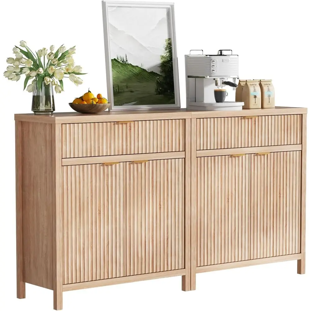 Oak Finish Sideboard Buffet Cabinet with Drawers and 2 Doors for Dining, Kitchen, Living, and Entry Spaces
Oak Finish Sideboard Buffet Cabinet with Drawers and 2 Doors for Dining, Kitchen, Living, and Entry Spaces