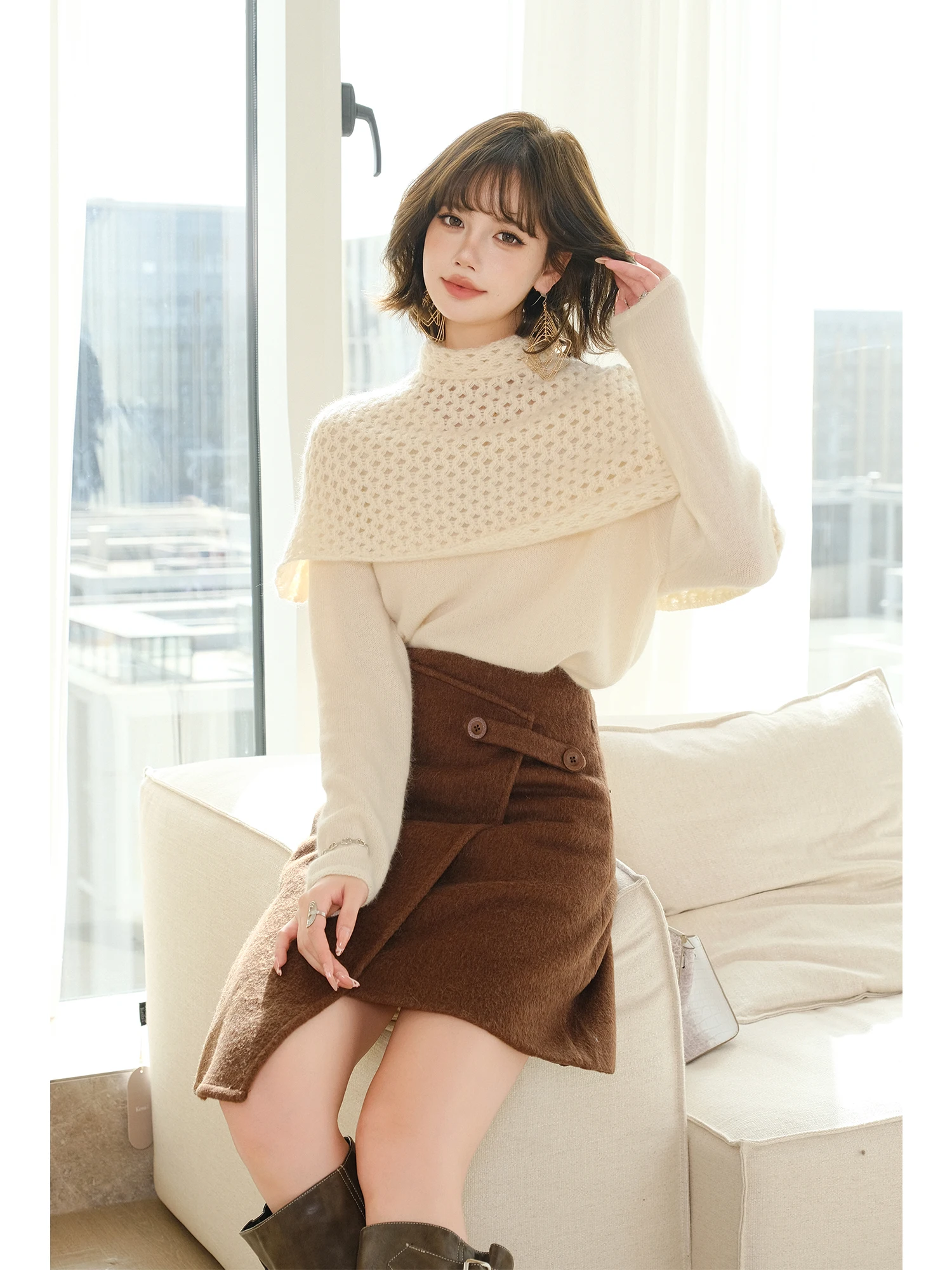 MIUCO Wool Rabbit Fur Knitted Scarf Coat Long Sve f High Collar Hollow out Base irt Inner Wear Two Piece Set Top for ...
MIUCO Wool Rabbit Fur Knitted Scarf Coat Long Sve f High Collar Hollow out Base irt Inner Wear Two Piece Set Top for ...