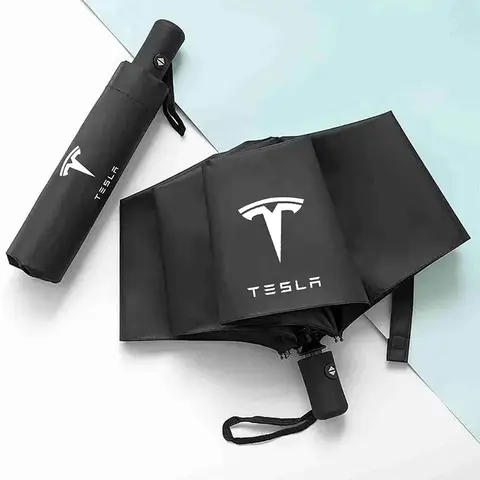 Car Styling Car Portable Folding Automatic Three Folding Umbrella Sunshade For Tesla Model 3 Model S Model X Model Y Accessories