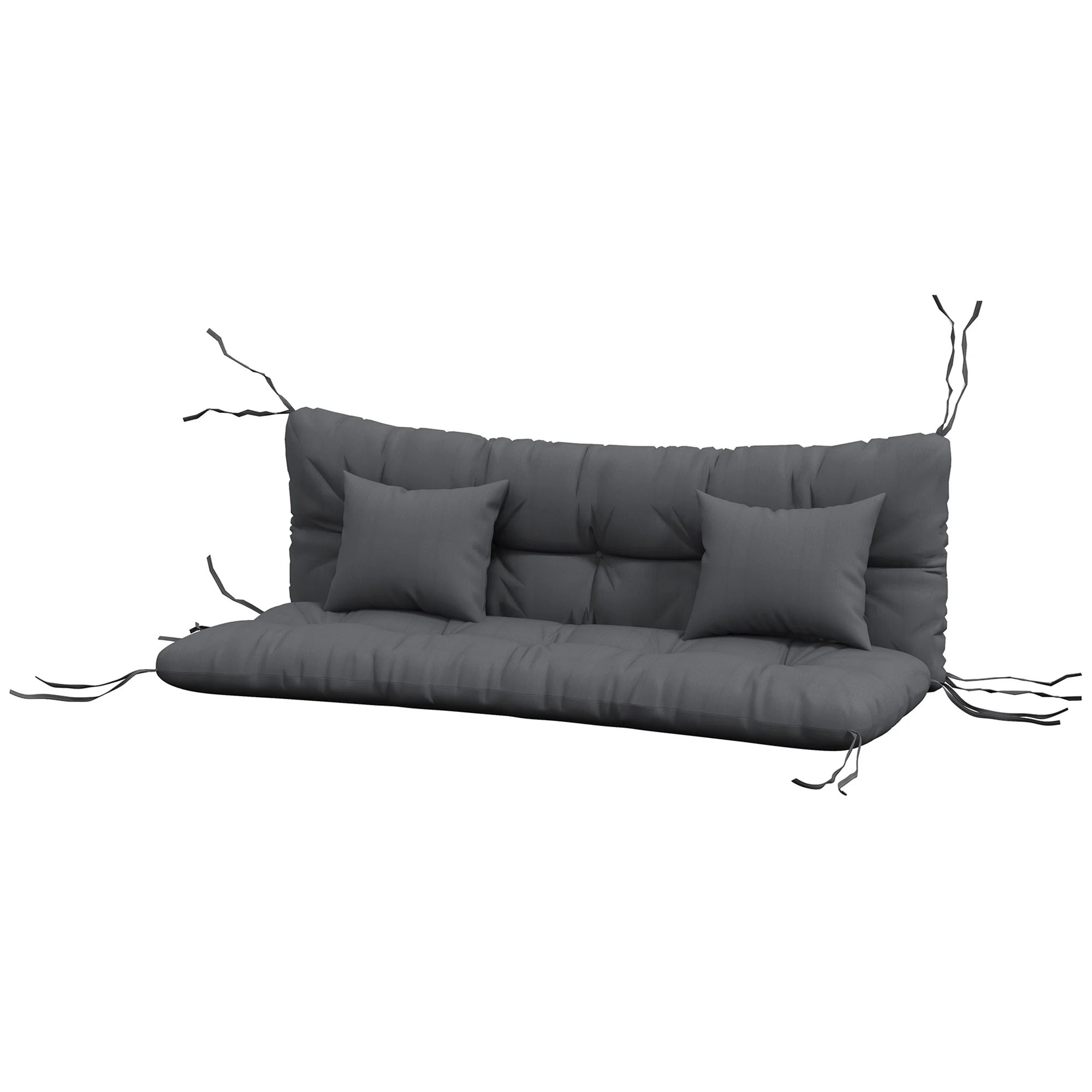 Set of 4 Seat Cushions, 150X50 cm Water-Resistant Chair Cushions with Tie Straps, 10cm Thick Dark Gray
Set of 4 Seat Cushions, 150X50 cm Water-Resistant Chair Cushions with Tie Straps, 10cm Thick Dark Gray