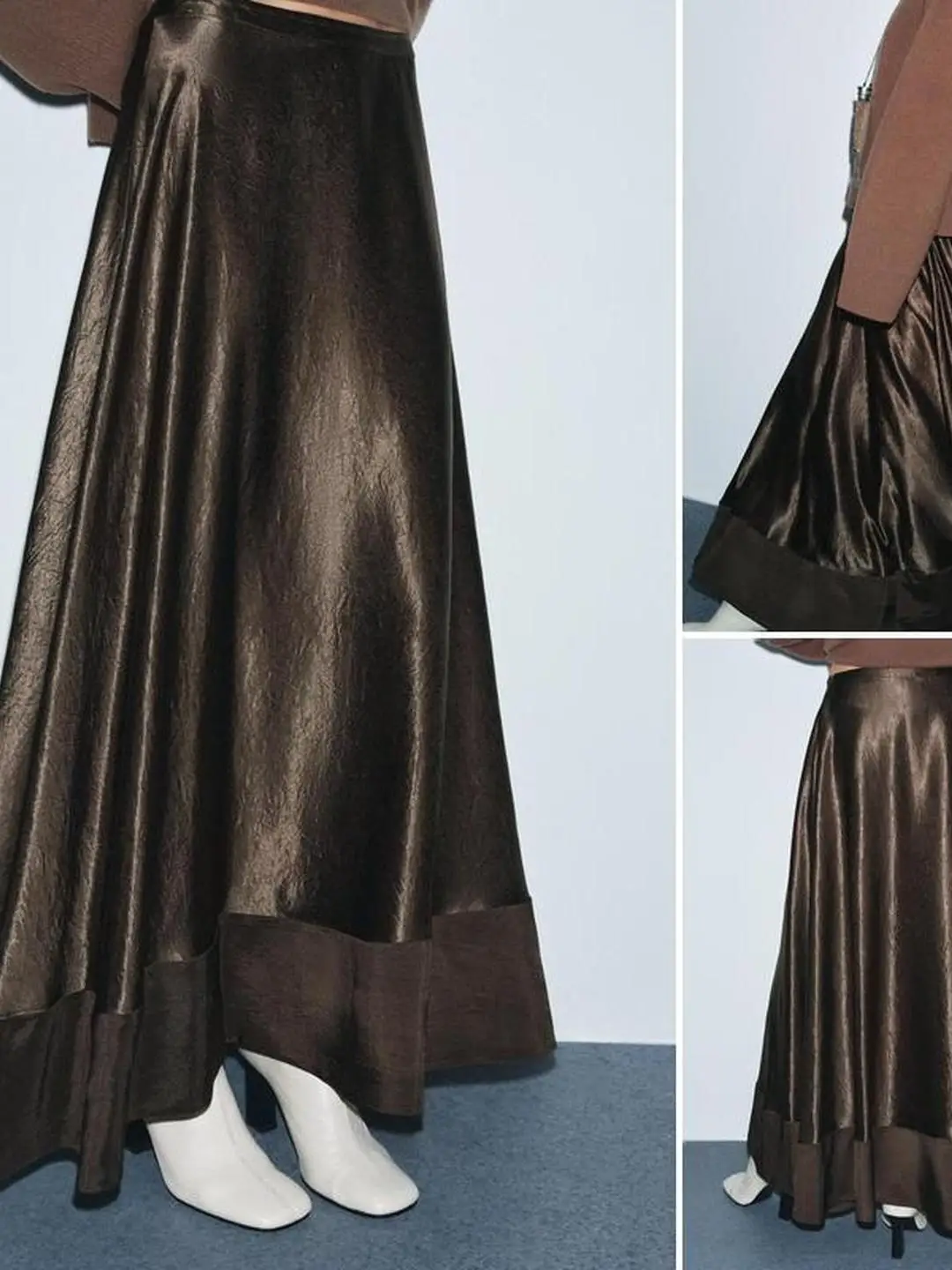 Winter Faion Versatile Midi Skirt Silk Satin Texture Patchwork Hemline A-Line Loose Fit Ele Sle for Young Women
Winter Faion Versatile Midi Skirt Silk Satin Texture Patchwork Hemline A-Line Loose Fit Ele Sle for Young Women