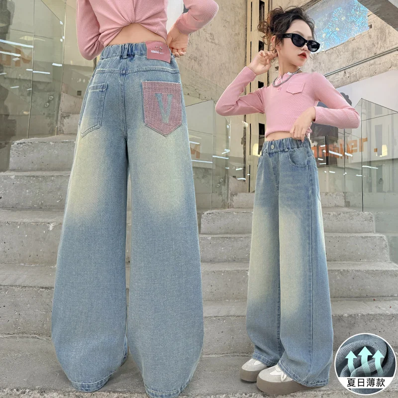 Child Trendy Letter V Pattern Straight Fit Jeans with Pocket For Tween Girls Street Style Denim Pants Kids Retro Jeans Trousers
Child Trendy Letter V Pattern Straight Fit Jeans with Pocket For Tween Girls Street Style Denim Pants Kids Retro Jeans Trousers