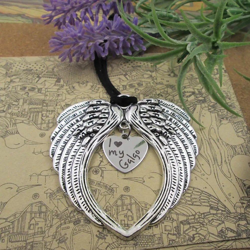 Dog Theme I Love My Galgo Angel Wings Rear View Mirror Charm Custom Car Hanging Ornament Car Accessories For Safe & Stylish
Dog Theme I Love My Galgo Angel Wings Rear View Mirror Charm Custom Car Hanging Ornament Car Accessories For Safe & Stylish