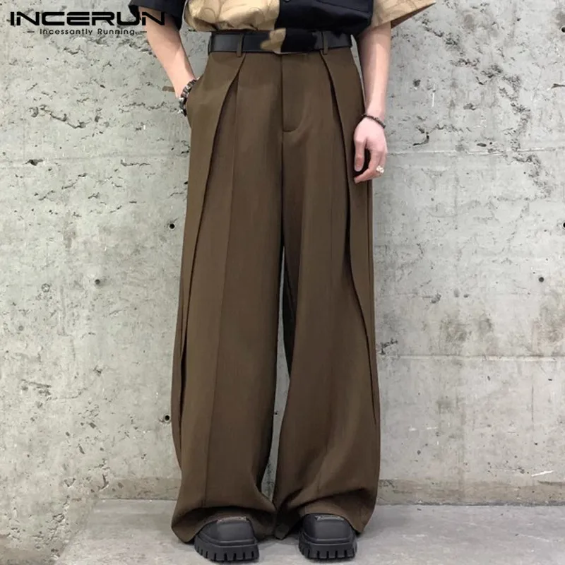 2024 Men Pants Solid Color Button Joggers Korean Style Straight Trousers Men Streetwear Loose Fashion Casual Male Pants INCERUN 
2024 Men Pants Solid Color Button Joggers Korean Style Straight Trousers Men Streetwear Loose Fashion Casual Male Pants INCERUN