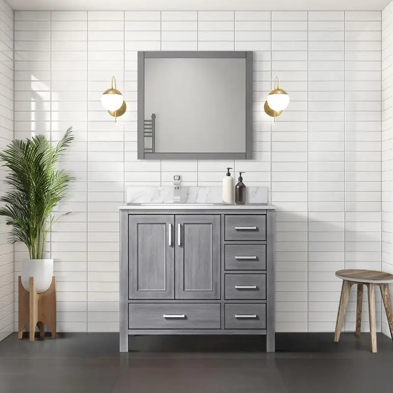 36" Distressed Grey Bath Vanity with Left Offset Sink, 22" Depth, Stylish and Functional Bathroom Cabinet
36" Distressed Grey Bath Vanity with Left Offset Sink, 22" Depth, Stylish and Functional Bathroom Cabinet