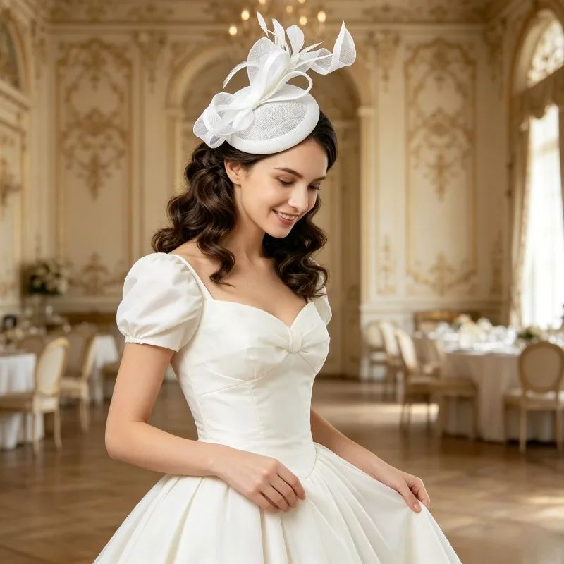 New Bridal Feather Cocktail Hat Fascinator Netting Veil for Easter Parade Spring Festival and Dance Recital
New Bridal Feather Cocktail Hat Fascinator Netting Veil for Easter Parade Spring Festival and Dance Recital