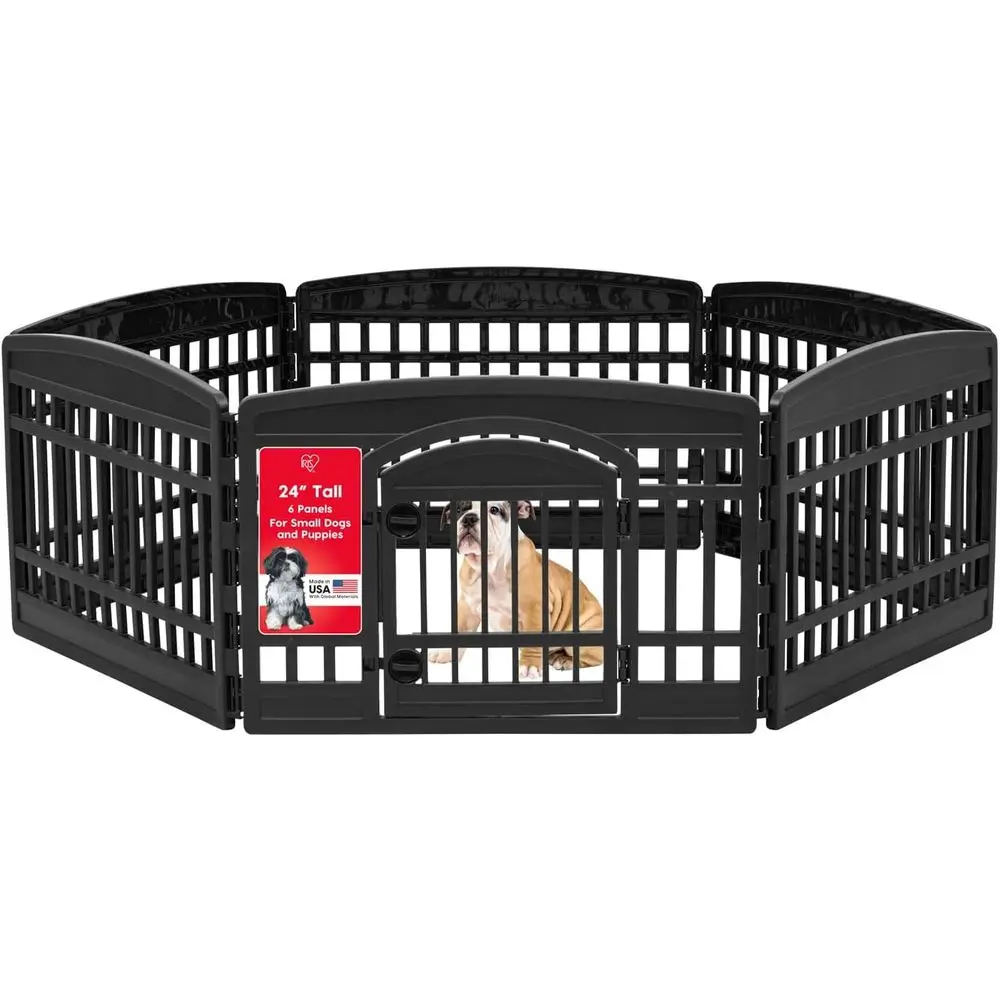 24 6-Panel Dog Playpen with Door, Portable Outdoor/Indoor Exercise Pen for Small to Medium Dogs, Expandable to 61 x 61, Black
24 6-Panel Dog Playpen with Door, Portable Outdoor/Indoor Exercise Pen for Small to Medium Dogs, Expandable to 61 x 61, Black