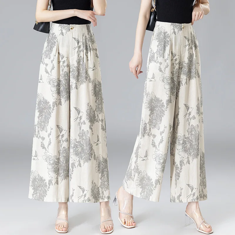Удобные женские брюки с принтом, летние тонкие свободные повседневные драпированные юбки с высокой талией, брюки с девятью точками и большой ногой
Удобные женские брюки с принтом, летние тонкие свободные повседневные драпированные юбки с высокой талией, брюки с девятью точками и большой ногой