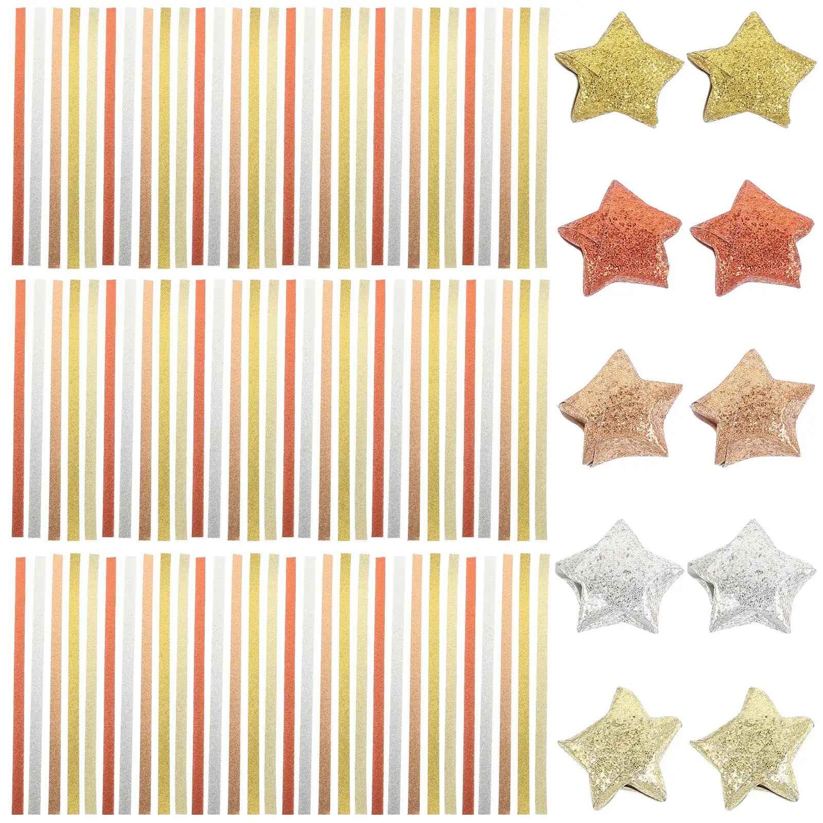 200 Pcs Origami Star Paper Strips Glitter Golden Iridescent Folding Kids Crafts DIY Handicraft Material
200 Pcs Origami Star Paper Strips Glitter Golden Iridescent Folding Kids Crafts DIY Handicraft Material