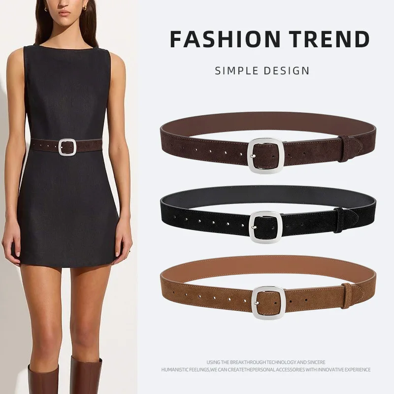 Western Sand-blasted Velvet Leather Women Waistband Belt Fashion Joker Dress Sweater Coat Belt for Ladies
Western Sand-blasted Velvet Leather Women Waistband Belt Fashion Joker Dress Sweater Coat Belt for Ladies