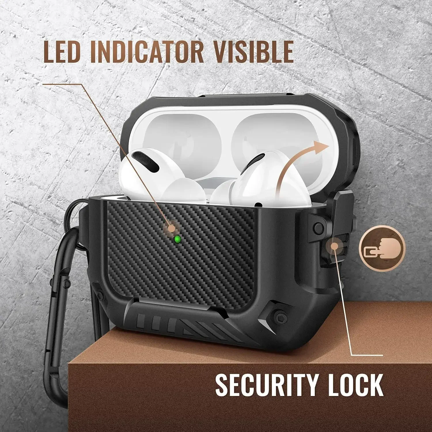 For AirPods Pro 2 Case Secure Full Body Shockproof Protective Cover with Portable Keychain for AirPods Pro Case (2023/2022/2019)
For AirPods Pro 2 Case Secure Full Body Shockproof Protective Cover with Portable Keychain for AirPods Pro Case (2023/2022/2019)