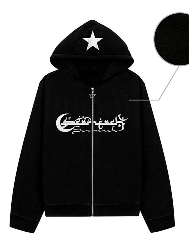 American dark oversized print hoodie for women Y2K Goth punk Harajuku Zipper Hoodie for men and women casual loose sweatshirts
American dark oversized print hoodie for women Y2K Goth punk Harajuku Zipper Hoodie for men and women casual loose sweatshirts