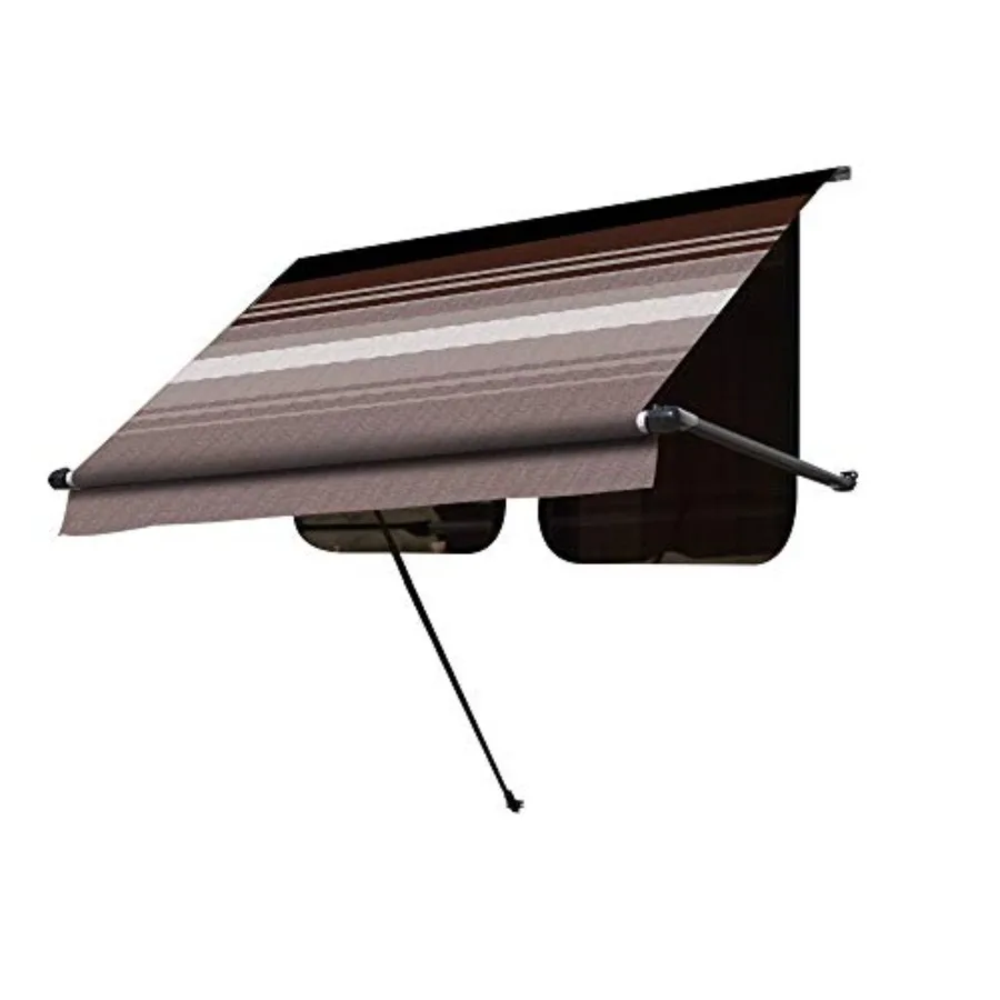 3.5' RV SL Standard Vinyl Window Awning in Sierra Brown Dune Stripe with Black Arms for Outdoor Use
3.5' RV SL Standard Vinyl Window Awning in Sierra Brown Dune Stripe with Black Arms for Outdoor Use