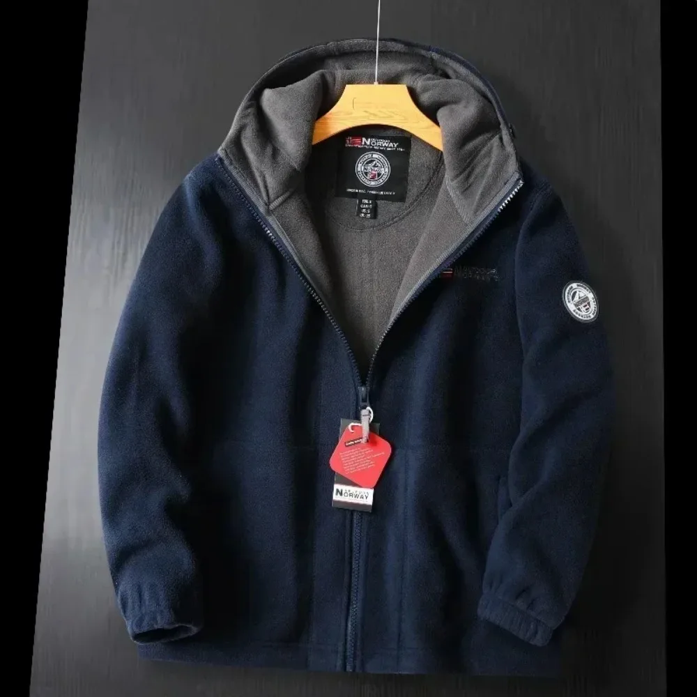 Winter Thickened Zipper Hooded Men's Jacket Fleece Casual Coat Outdoor Cold-proof Warm Coat Korean Fashion Street Polar Jacket
Winter Thickened Zipper Hooded Men's Jacket Fleece Casual Coat Outdoor Cold-proof Warm Coat Korean Fashion Street Polar Jacket