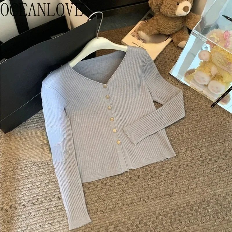 OCEANLOVE Short Cardigans V Neck Single Breasted Spring Autumn Solid Women Sweaters Sweet Korean Fashion Basics Sueter Mujer
OCEANLOVE Short Cardigans V Neck Single Breasted Spring Autumn Solid Women Sweaters Sweet Korean Fashion Basics Sueter Mujer