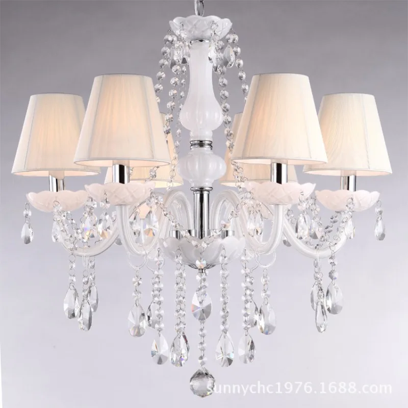 6 heads of white jade color European crystal chandelier, living room, bedroom, staircase lamp, leisure and entertainment place
6 heads of white jade color European crystal chandelier, living room, bedroom, staircase lamp, leisure and entertainment place