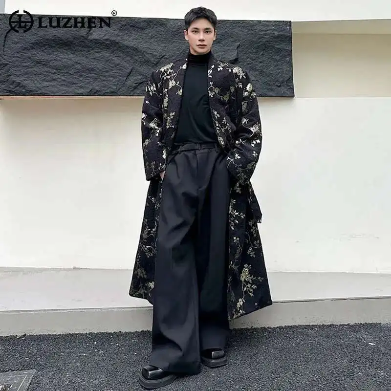 LUZHEN Long Lace Up Decorate Trench Coat Chinese Floral Pattern Elegant Trendy Men Trench Outerwear Winter Autumn Tops LZ7106
LUZHEN Long Lace Up Decorate Trench Coat Chinese Floral Pattern Elegant Trendy Men Trench Outerwear Winter Autumn Tops LZ7106