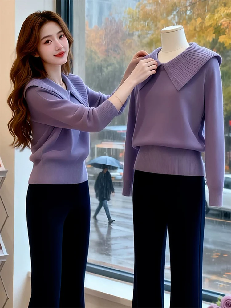 Уютный свободный фиолетовый свитер в корейском стиле, повседневный, модный, для ранней весны, новинка, мягкий вязаный женский топ
Уютный свободный фиолетовый свитер в корейском стиле, повседневный, модный, для ранней весны, новинка, мягкий вязаный женский топ
