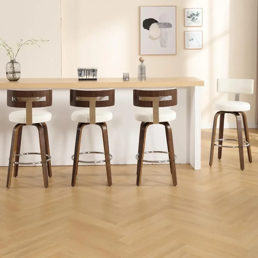 Counter Height Bar Stools Set of 4, Modern Swivel Barstools with Back and Seat, PU Leather Upholstered Bar Chairs Island Stools
Counter Height Bar Stools Set of 4, Modern Swivel Barstools with Back and Seat, PU Leather Upholstered Bar Chairs Island Stools