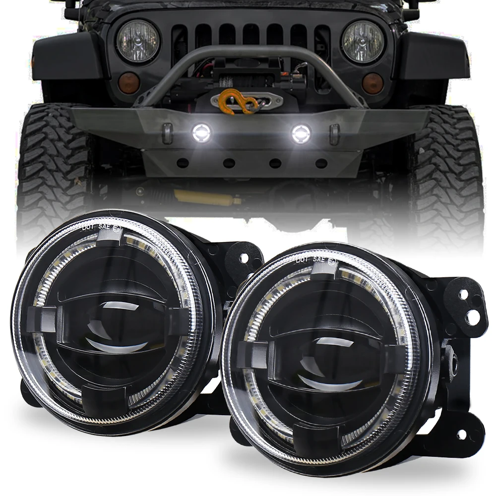 Противотуманная фара OVOVS 30W с кольцевой подсветкой DRL (ангельские глазки), круглая светодиодная фара 4 дюйма, замена для Jeep Wrangler JK 2007-2018
Противотуманная фара OVOVS 30W с кольцевой подсветкой DRL (ангельские глазки), круглая светодиодная фара 4 дюйма, замена для Jeep Wrangler JK 2007-2018