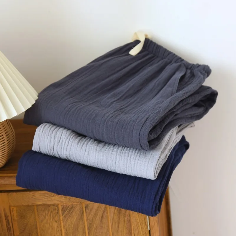 New Spring Autumn Men's Sleeper Pants 100% Cotton Crepe Pants Loose Thin Large Home Casual Homewear Comfortable Pants Bottoms
New Spring Autumn Men's Sleeper Pants 100% Cotton Crepe Pants Loose Thin Large Home Casual Homewear Comfortable Pants Bottoms