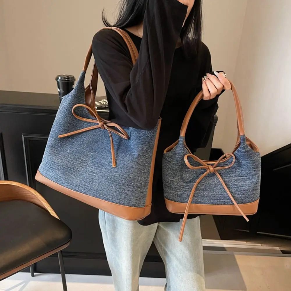 Fashion Elegant Bow Tie Shoulder Bag Korean Style Bowknot Canvas Tote Bag Lightweight All-match Retro Underarm Bag Women
Fashion Elegant Bow Tie Shoulder Bag Korean Style Bowknot Canvas Tote Bag Lightweight All-match Retro Underarm Bag Women