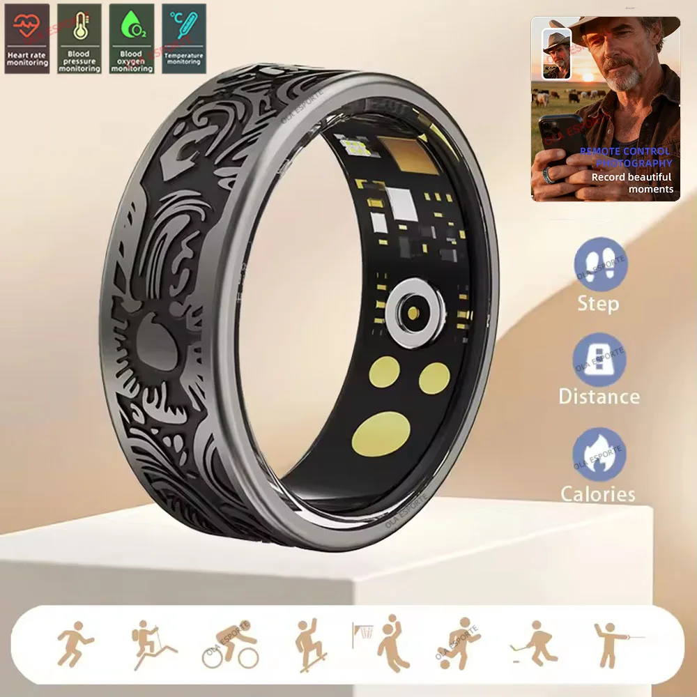 Умное кольцо для мужчин и женщин, дизайн с монитором сердечного ритма и кислорода в крови, мультиспортивные режимы, совместимое с кольцом Android iOS
Умное кольцо для мужчин и женщин, дизайн с монитором сердечного ритма и кислорода в крови, мультиспортивные режимы, совместимое с кольцом Android iOS