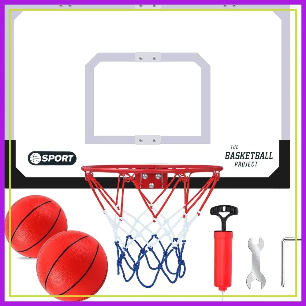 26x17 inch Indoor Basketball Hoop for Door Wall with 2 Balls
26x17 inch Indoor Basketball Hoop for Door Wall with 2 Balls