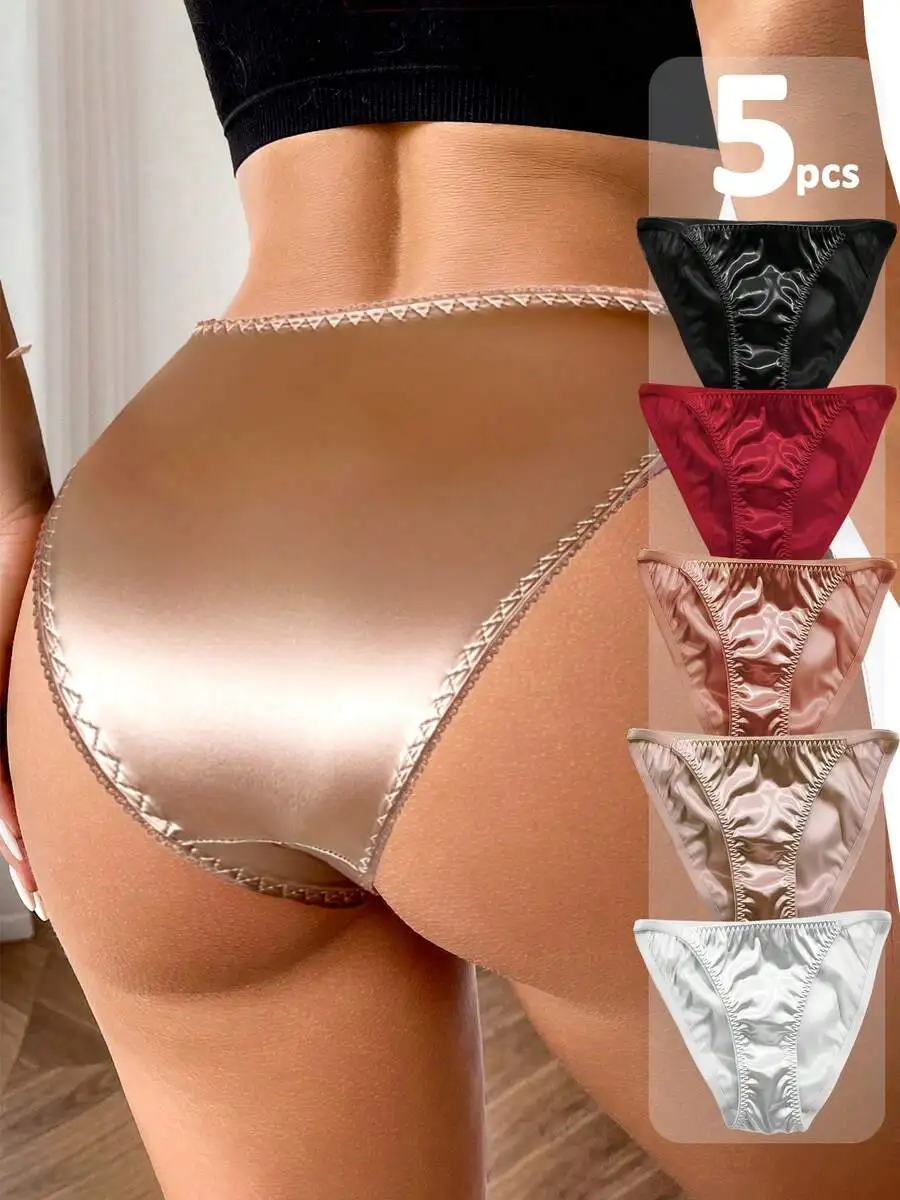 5 Pcs Womens Satin Briefs Shiny Stretchy Bikini Underwear
5 Pcs Womens Satin Briefs Shiny Stretchy Bikini Underwear